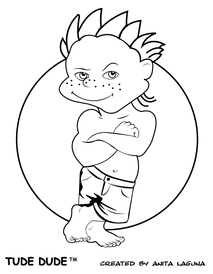 Print this page and Color the Tude Dude!